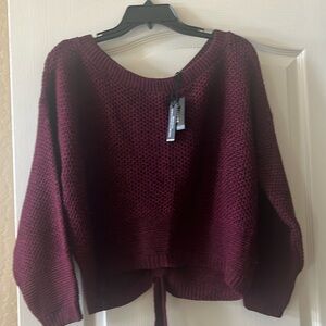 Express Burgundy Crop Sweater New With Tags Size XS
